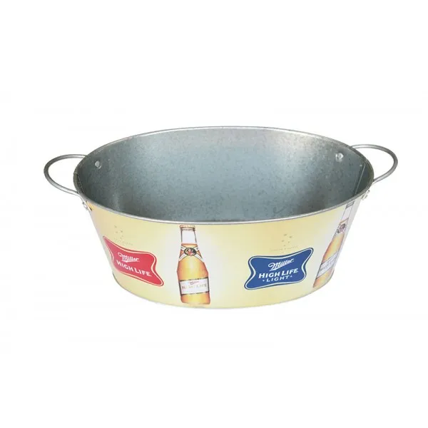 DADI 7.5L овальное оцинкованное ведро для льда с металлическими ручками пива напитков бара домашнего хозяйства