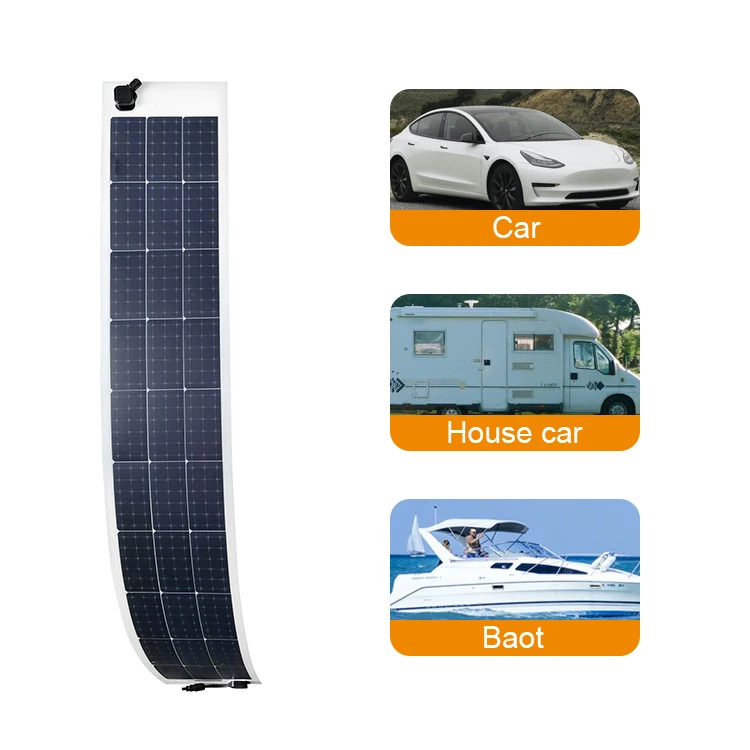 Factory Price High Efficiency Waterproof Mono 85W Thin Film Narrow Light Weight Flexible Solar Panel