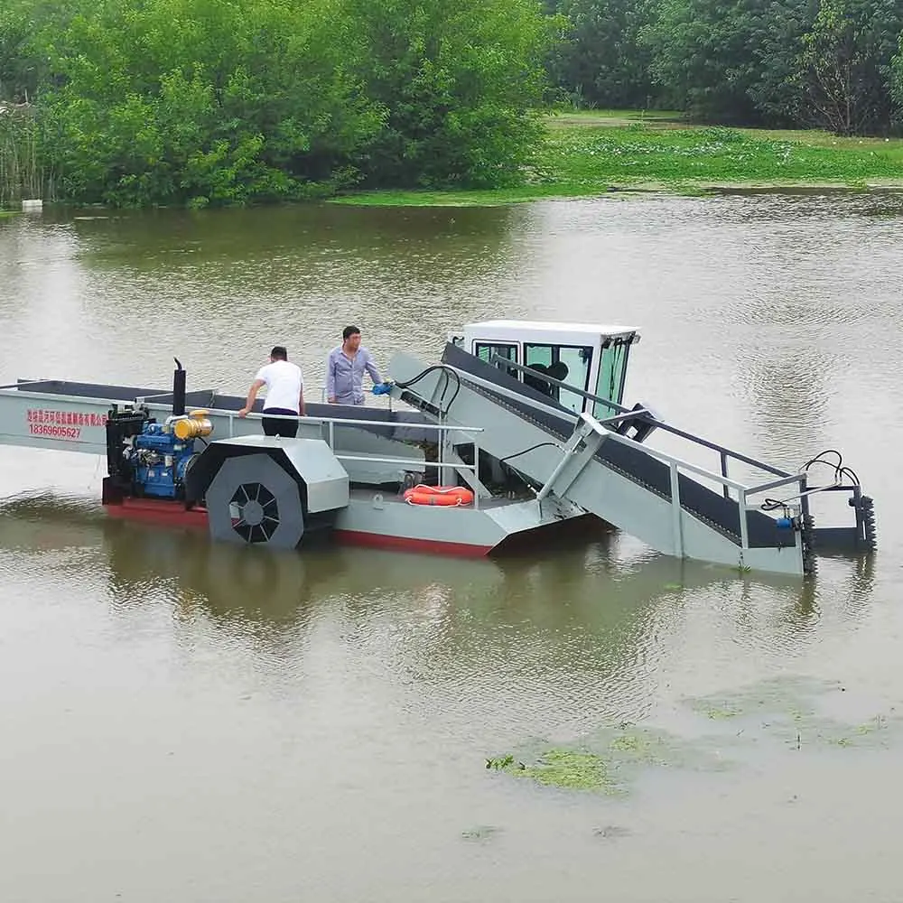 
Price of water aquatic weed harvester boats lake weed cutting dredger river cleaning machine for sale 