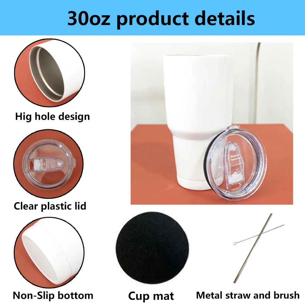 30oz sublimation tumblers Blank us warehouse wholesale stainless steel skinny straight sublimation tumbler 30 oz