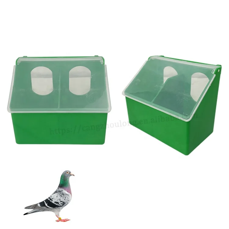 YYA/LMB-07 Plastic Poultry Birds Feeders and Drinkers Birds Fodder Box 2 holes Pigeon Feeders