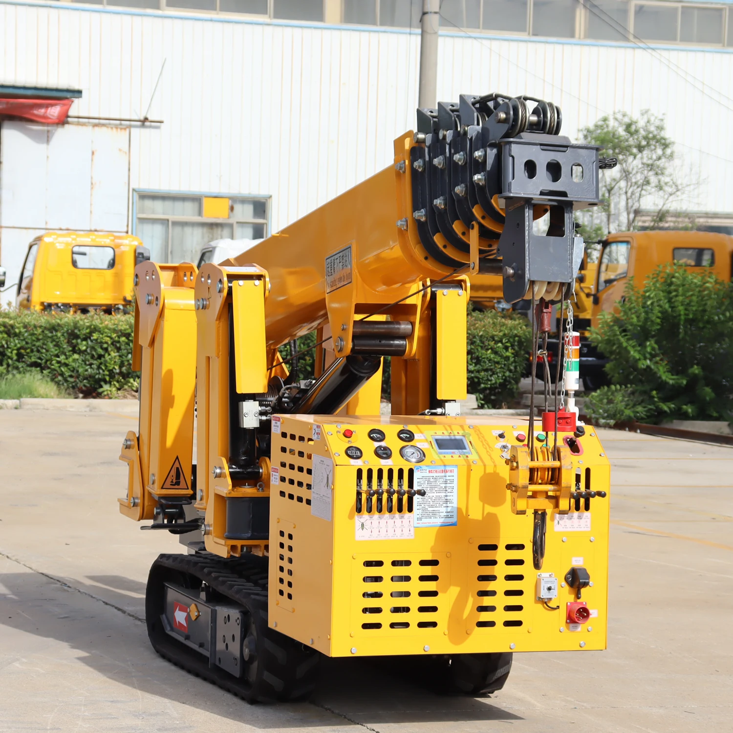 Shandong 1 ton 3 ton 5 ton 8 ton mini crawler long knuckle boom spider crane with fly jib