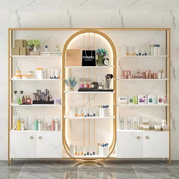 Beauty and hair products display cabinet Nail locker Skin care and cosmetics display rack