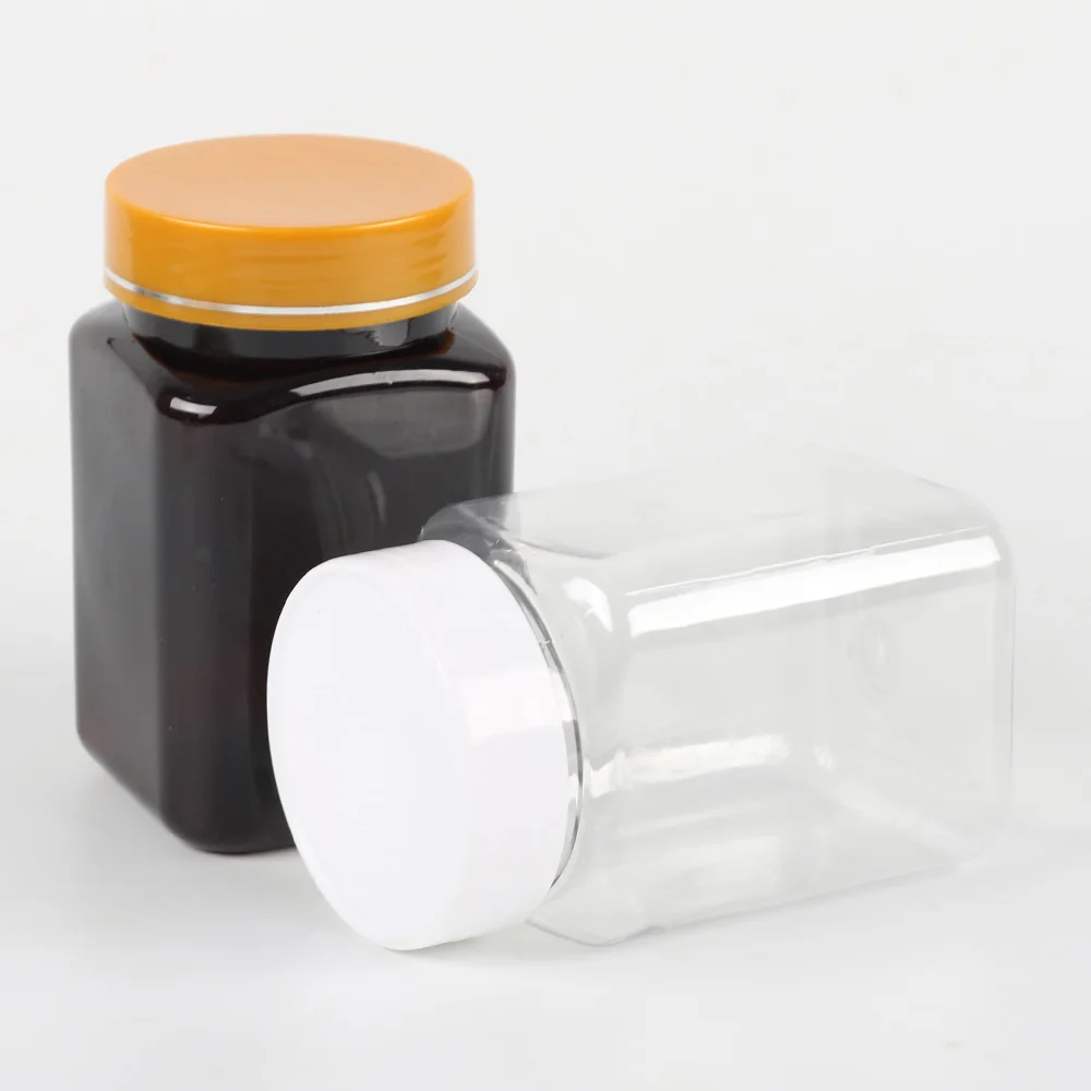 One pound honey bottle reusable plastic oil tank with lid salad dressing container household kitchen condiment dispenser