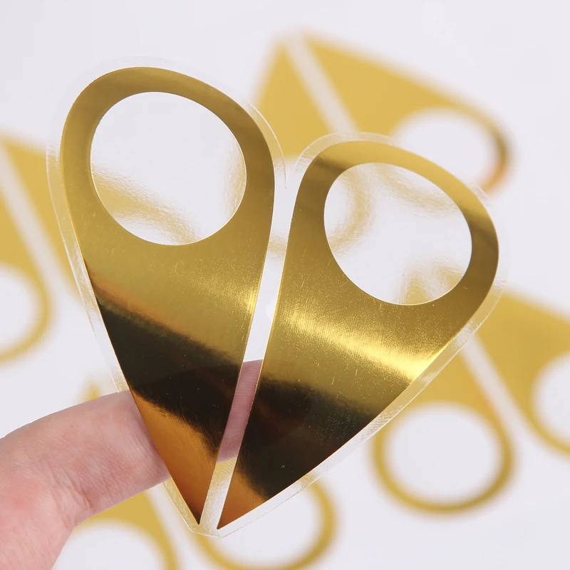 Custom logo Print die cut shape Gold Foil Labels Gold Foil Sticker