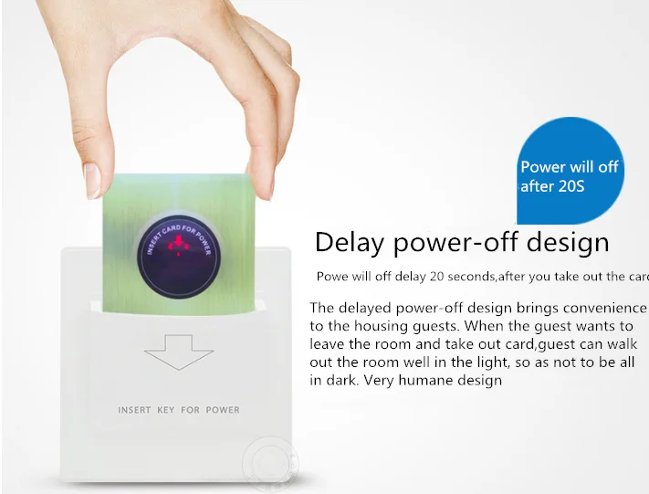 Energy Saving Power Switch 40A Any card Switch,220V plastic White hotel power any card switch