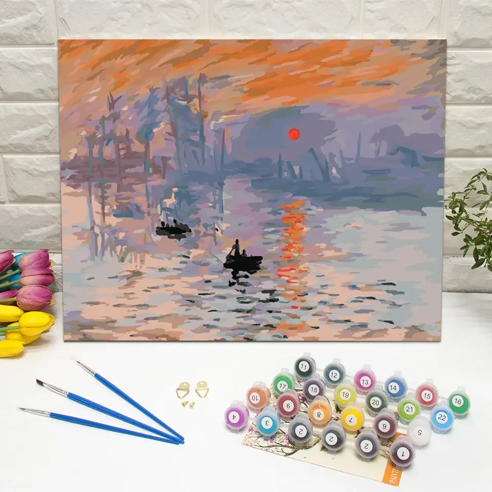 Wall art paintings Party Kits Pre Drawn Canvas Paint and Sip Date Night Games Painting By Numbers