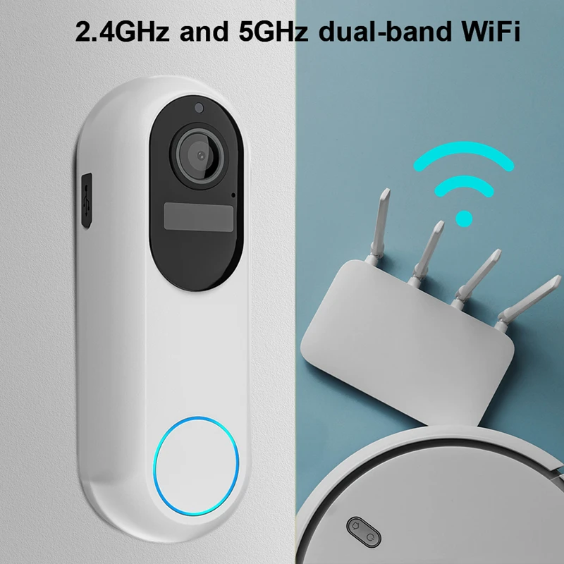 Tuya Video Intercom 1080P Wireless Smart Doorbell IP65 Waterproof Night Vision 5G Dual Band Two-Way Audio Motion Detection