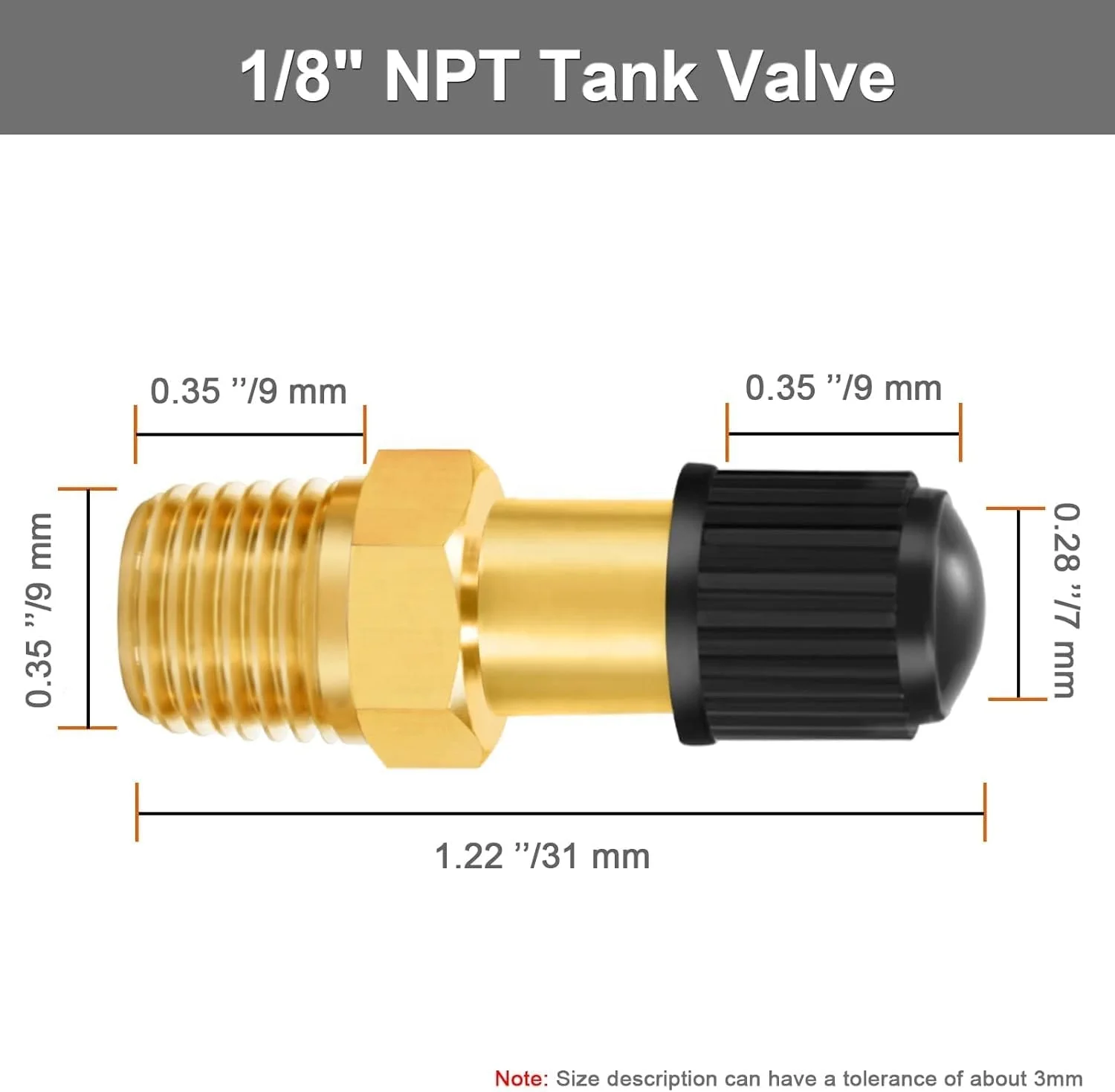 1/8 клапан бака NPT антикоррозионный латунный Schrader с штекером использование баками воздушного компрессора (4 шт. в упаковке)