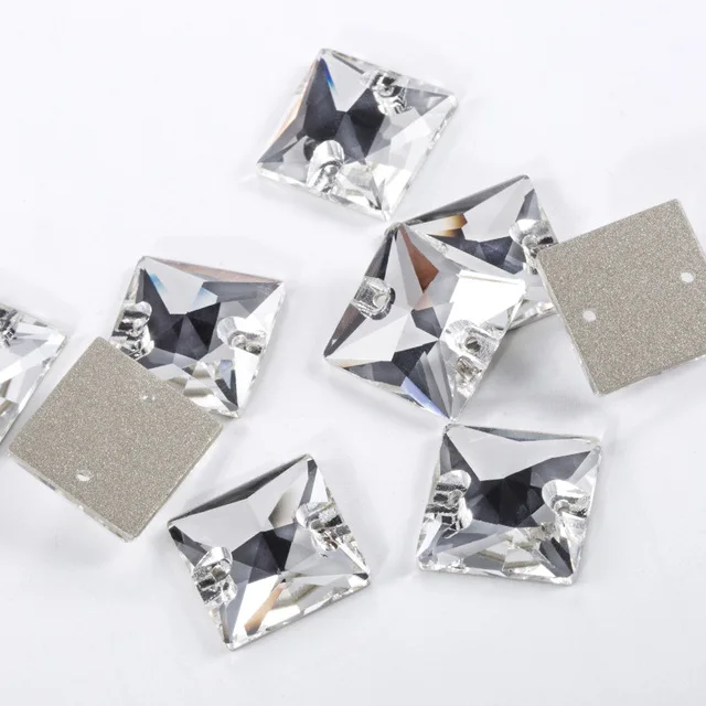 Crystal AB Square Sew on Rhinestones Crystals Sewing Flatback Rhinestone Crystal Stones Beads Craft Supplies