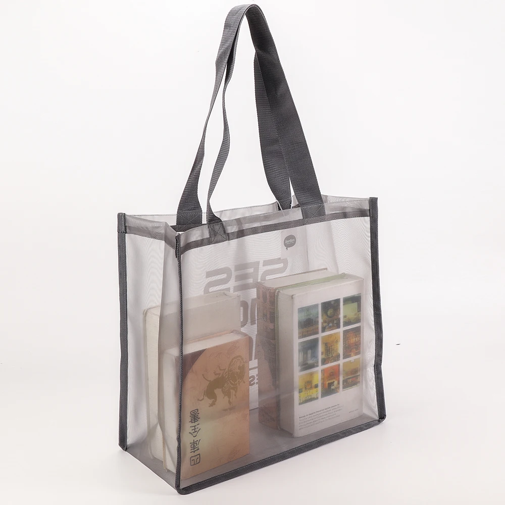 High quality reusable Customized Logo nylon wire mesh shopping tote bag