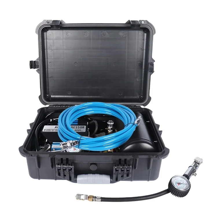 NEW 12 volt outdoor off-road double cylinder suspension compressor with bullet box Air pump