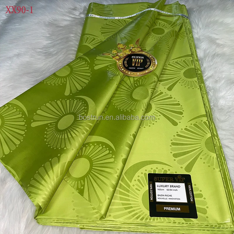 XX90 High Quality Senegal Bazin Riche Fabric Guinea 100% Cotton Fabric For Men Or Women Clothes Sewing Basin Riche Lace