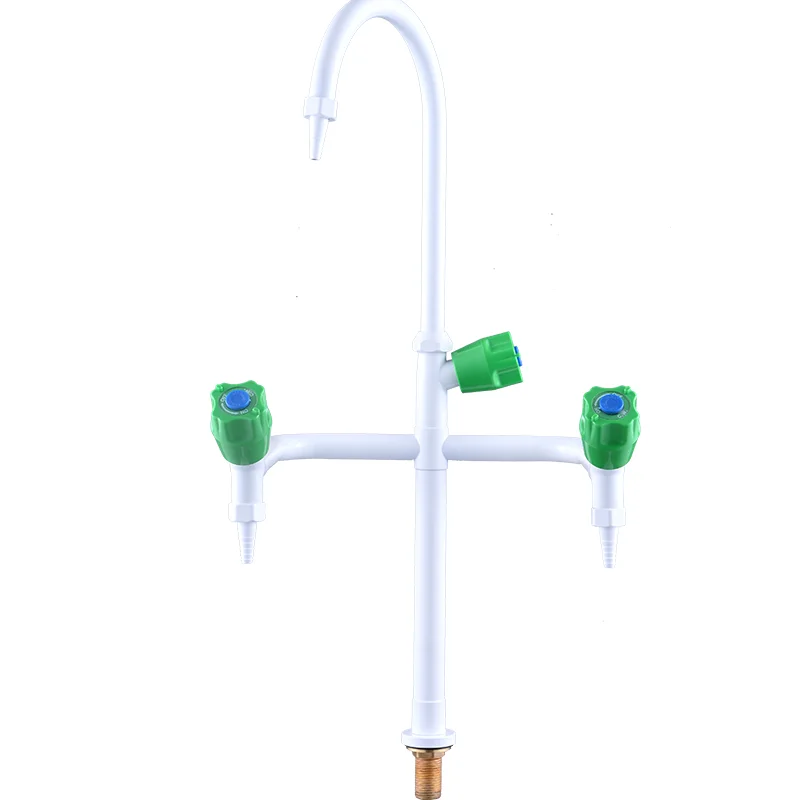 3 way school gooseneck laboratory gas and water tap brass