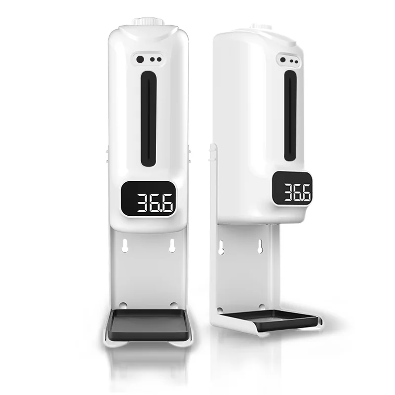 Factory private mold auto thermometer 1000ml hand sanitizer wall mount stand liquid alcohol touchless auto soap dispenser