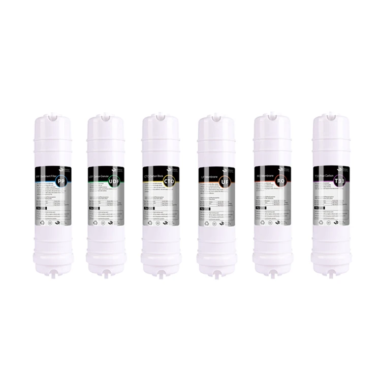 Inline Quick connect Post Carbon Block T33 Filter Pre GAC Granular Activated Carbon Filter Cartridge For Water Filtration