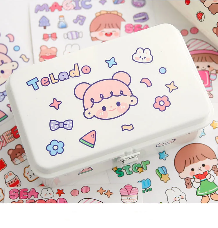 Hot sale Children DIY stickers waterproof PET stickers cute cartoon notebook decorative stickers sets retails customized