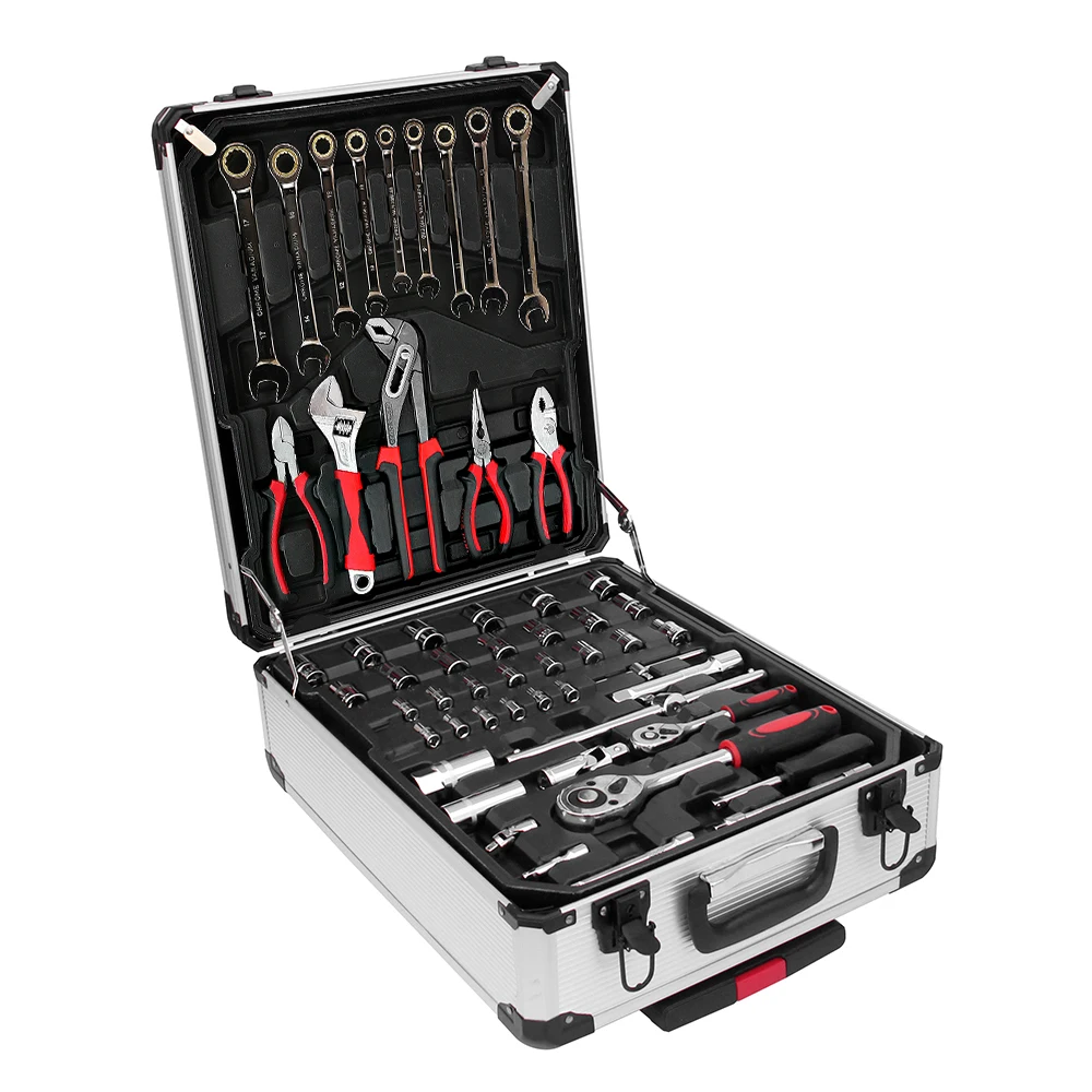 
Srunv Hot Sale European Market Tool Trolley suitcase luxury 599pcs/D3 Hand Tool Set With Aluminum Case 