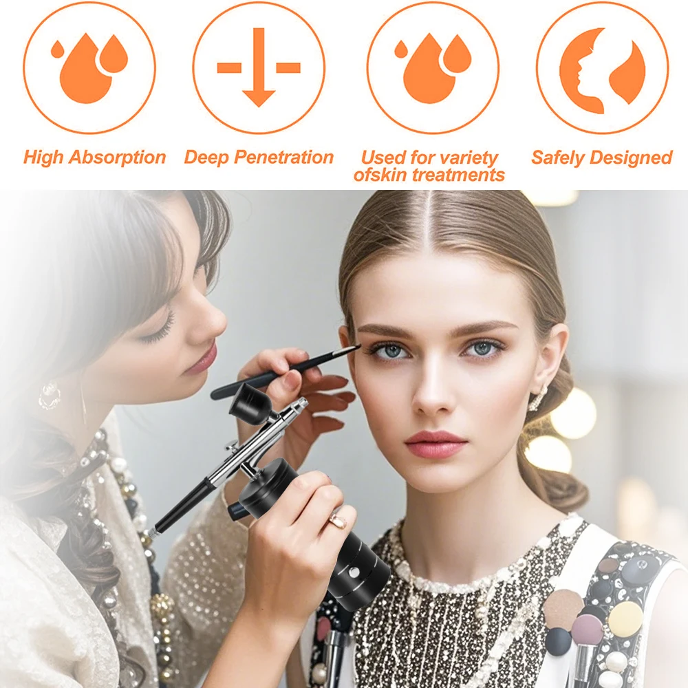 Cordless Airbrush Kit with Air Compressor Handheld Airbrush for Nails, Tattoo, Nail Art, Makeup, Barber, Cake Decoration etc