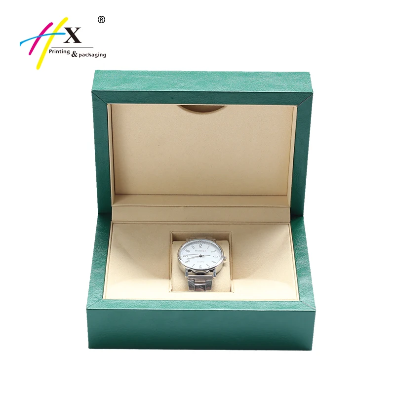 Single Flat Plastic Pocket Metal Slot Men Brand Printed Wrist Wholesale Jewelry Slot Ladies Aluminium Hand Gift Green Watch Box