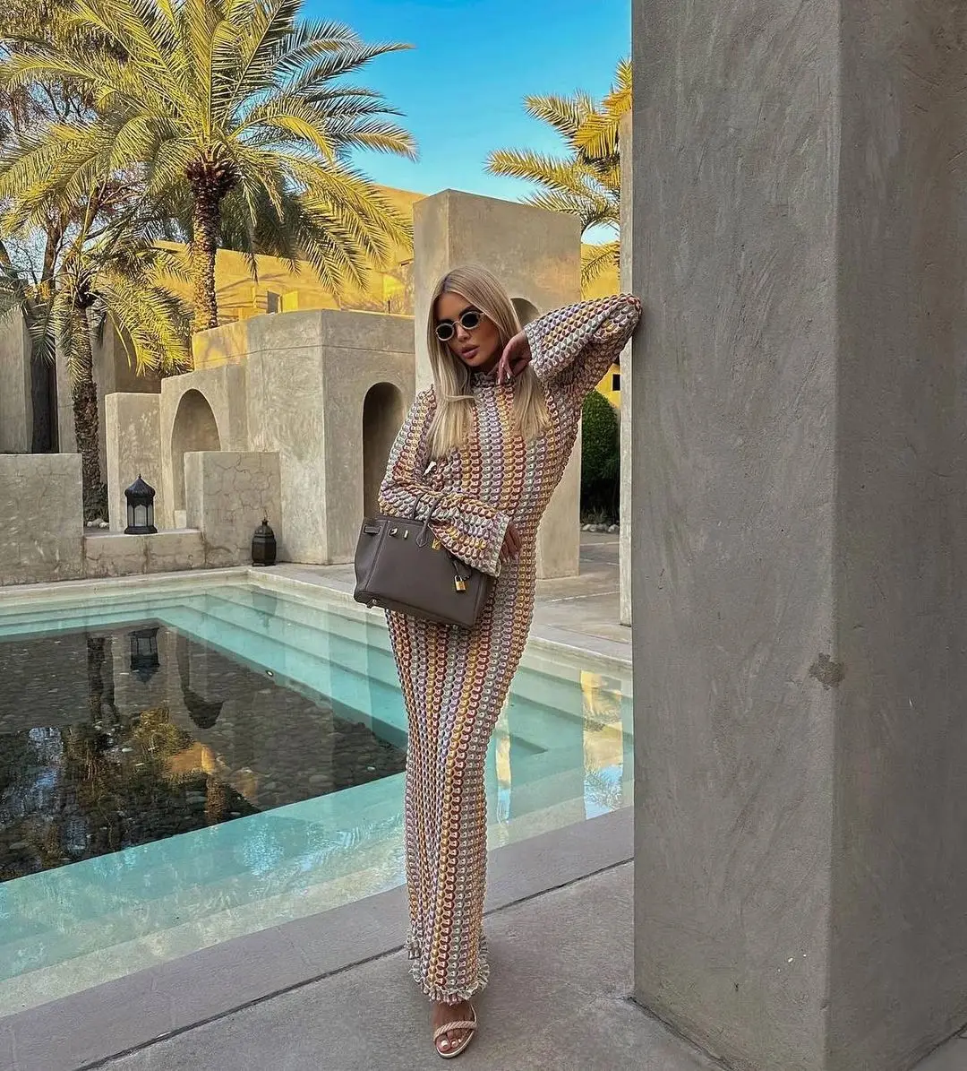 Wholesale sexy long dleeve dress casual elegan long Formal Elegant Sweaterbeach dresses women summer