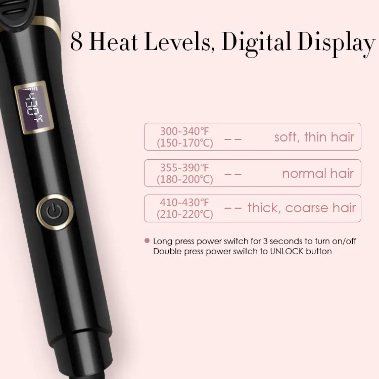 Двойные нагреватели с быстрым нагревом, частная марка, Золотой титановый щипцы для завивки