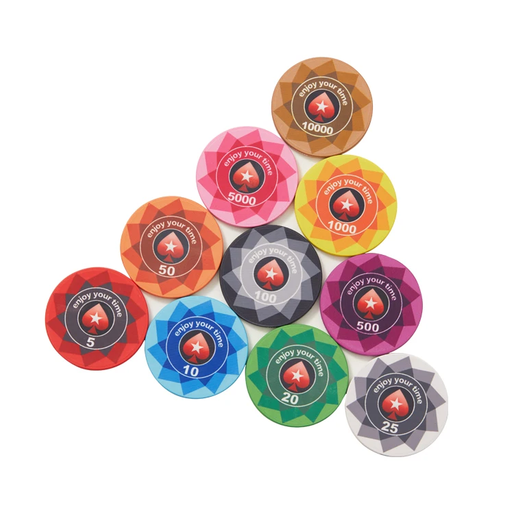 Hot Sale EPT Ceramic Poker Chip Texas Custom Professional Casino European Round Coins Supplier Poker Chips for Gambling Club