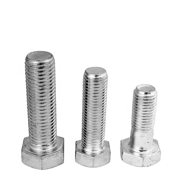 Galvanized 8.8 10.9 12.9 stainless steel hexagon bolts galvanized ex works.