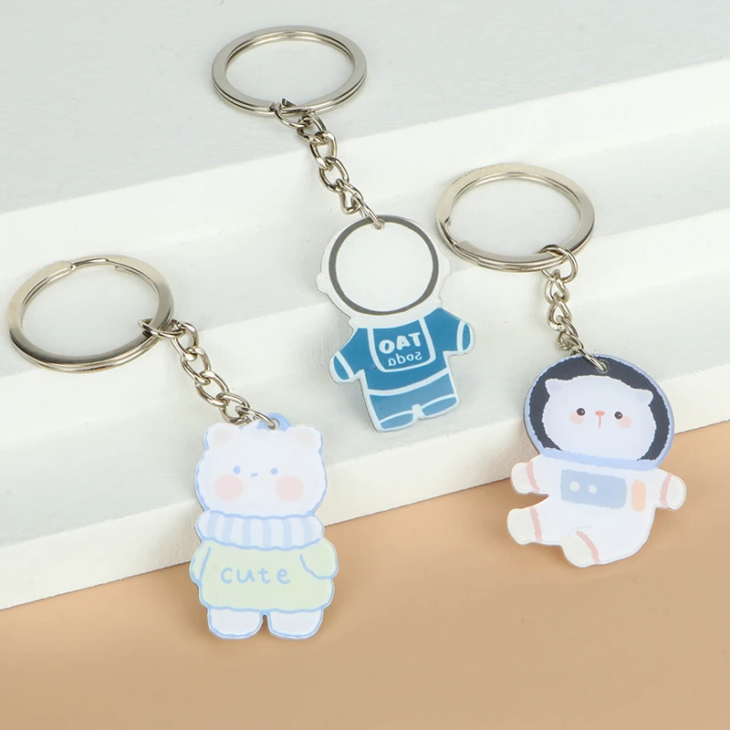 Custom-made bulk promotional acrylic sublimation keychain blanks with