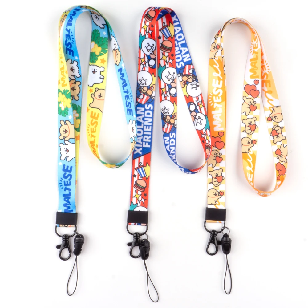 Popular Design Customized Polyester Cartoon Lanyards Card Holder Dye Sublimation Anime  Keychain Lanyard
