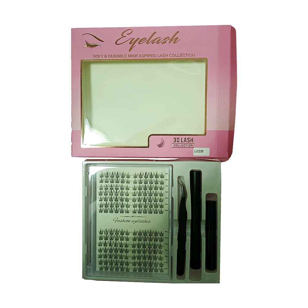 Segment EYELASH 320Pcs Cluster Lashes 30D 40D 50D C D Curl Lash Clusters Mix 9-15mm Individual Eyelashes DIY Lash Extension Kit