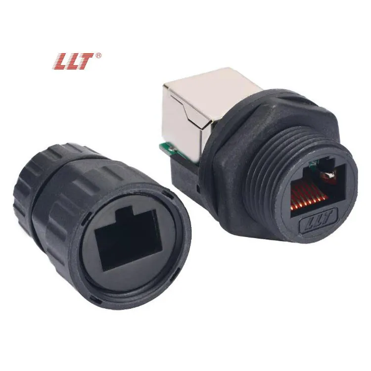 LLT M19 RJ45 connector waterproof ip67 OEM rj45 panel mount connectors male to female waterproof connector