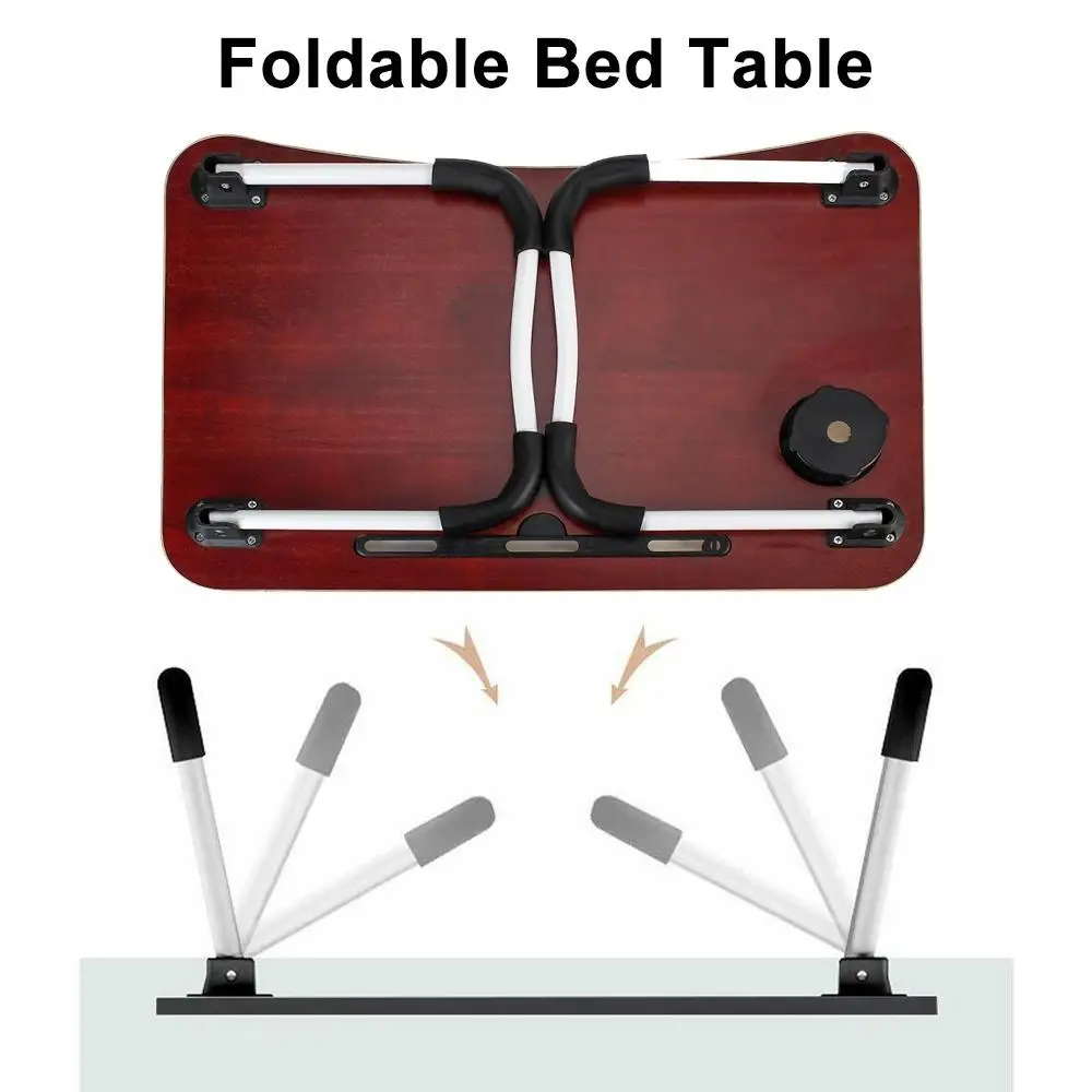 Folding Laptop Bed Desk Wood Top Kid Study Desk With Drawer For Writing Desk Office Home Use