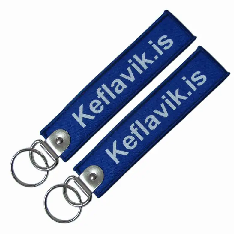 Personalized Airplane Aviation Tags Key Chain Fabric Custom Woven Keychain