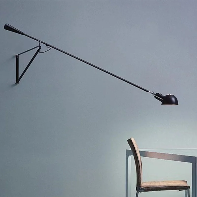 Industrial Charm: E27 Swing Arm Wall Lamp in Antique Black for Living Rooms, Bedrooms, and Home Studies