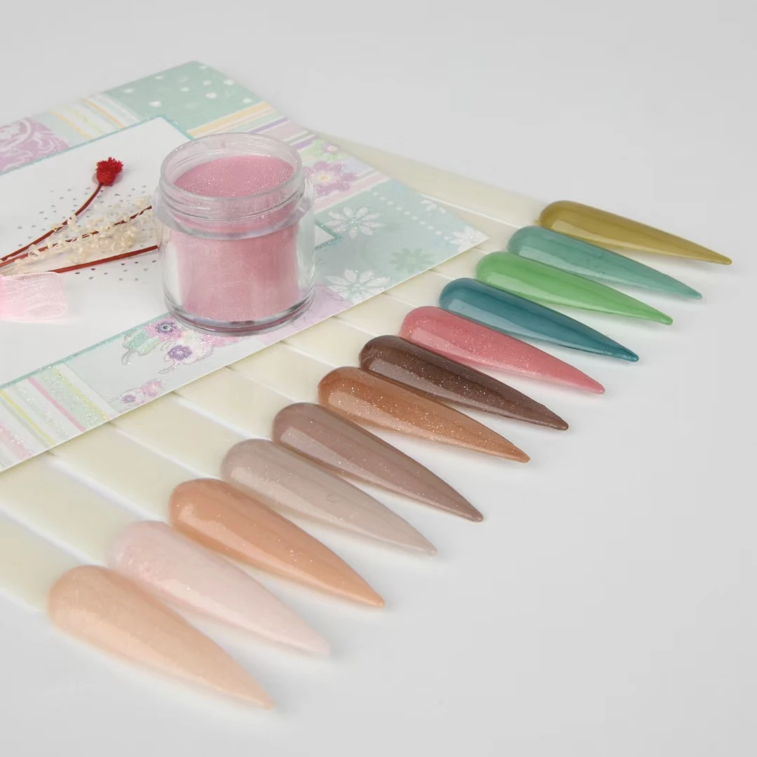 Private label 3 in 1 nail acrylic powder dipping powder easy apply glitter nail acrylic powder for nail