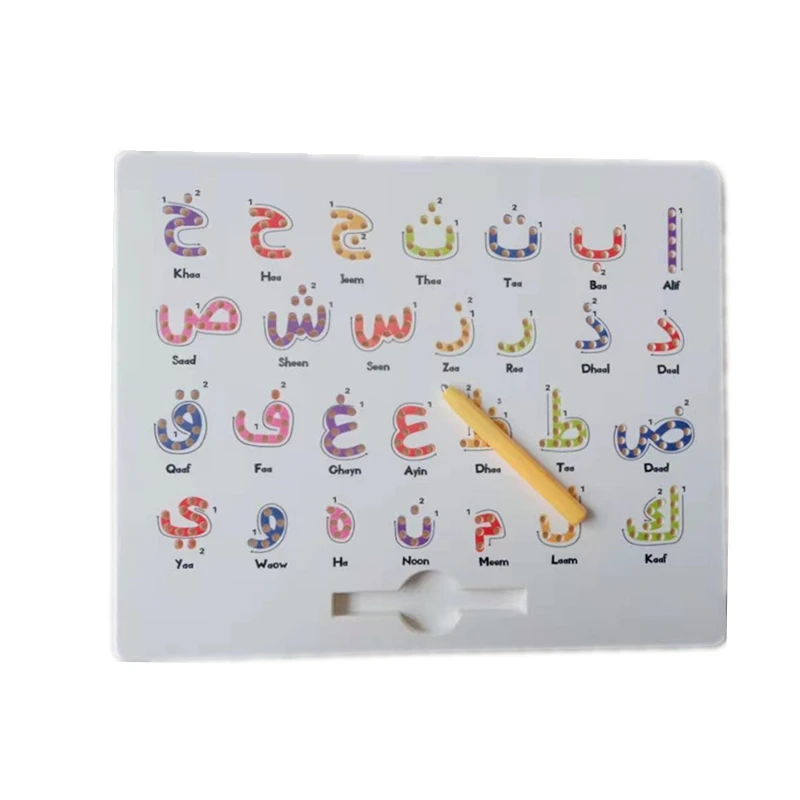 Colorful  Arabic Alphabet Letter Number Tracing Board Educational Learning ABC Preschool Gift