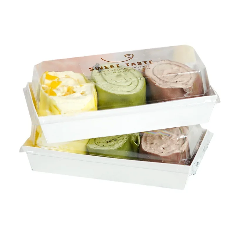 Net red cake hug roll towel Swiss Roll snow Meiniang packing box sandwich puff disposable plastic packing dessert box