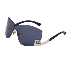 Wholesale Trendy Oversized Shades for Women: Stylish Frameless Windproof Sunglasses from Europe and America