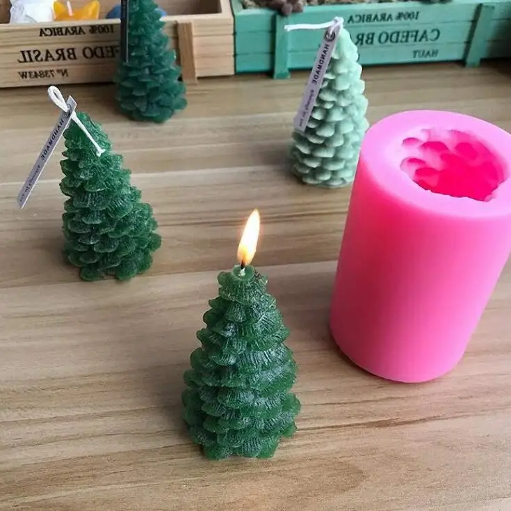 HY Christmas Tree Candle Mold s for Candle Making Xmas Pine Tree