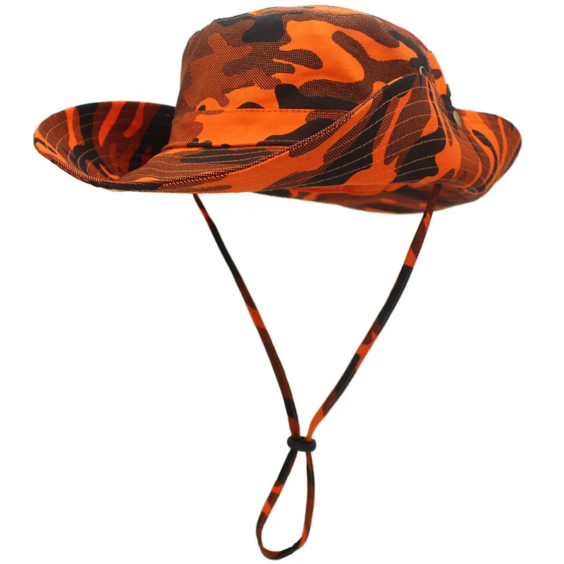 Neutral 100% cotton wide edge shading camo hat fisherman camo bucket hat