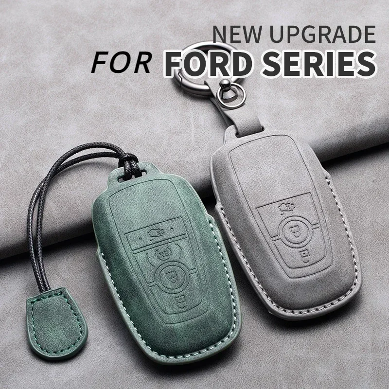 Кожаный чехол для ключа автомобиля Ford Edge Fusion Mustang Explorer F150 F250 F350 Ecosport S-MAX Ranger Lincoln Mondeo