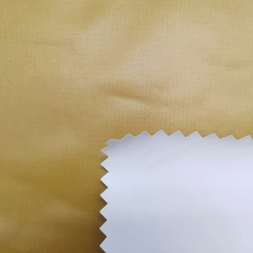 100% nylon waterproof 30D ripstop fabric press polished coated PU for outdoor jacket down coat hammock