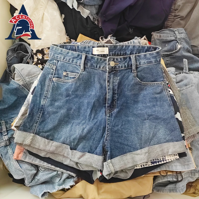 used clothes denim shorts pants ukay ukay bales womens short used clothing bales 45kg in bales uganda