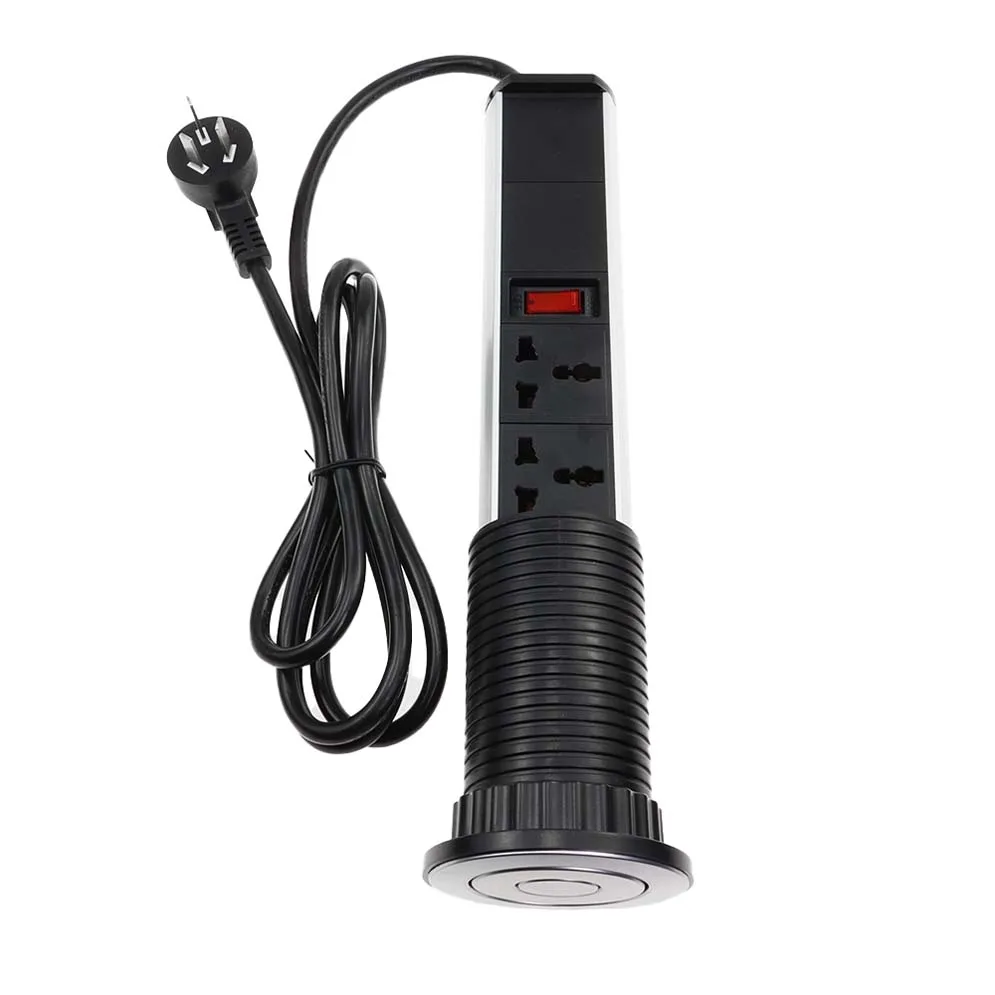
Wholesale 3 gang universal AC outlets 2 usb charger ports 1.6m extension cord kitchen pop up power socket 
