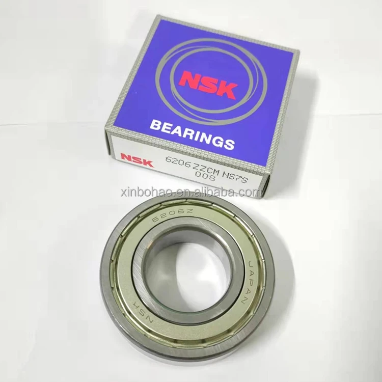 Japan NSK Deep Groove Ball Bearing 6206 ZZ Shielded Ball Bearings With Free Samples