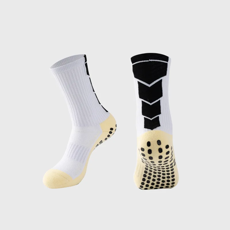 custom logo nylon football scrunch sport anti slip nylon crew men soccer grip socks
