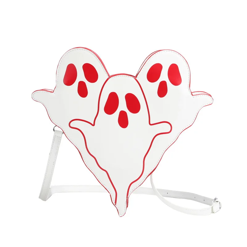 Novelty Halloween Ghost Bag Pu Leather crossbody Bag Terror Soul Dark Punk Style Handbag Halloween Spooky Purse
