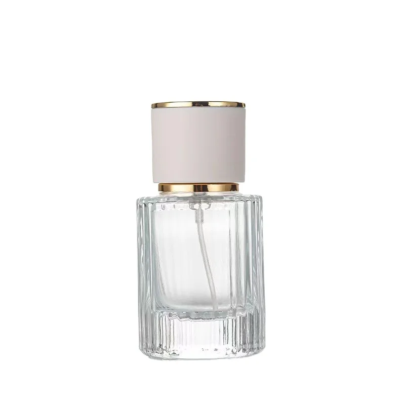 Empty Clear 30ml 50ml Cylinder Perfume Fragrance Glass Bottle Container Atomizer Spray Bottle