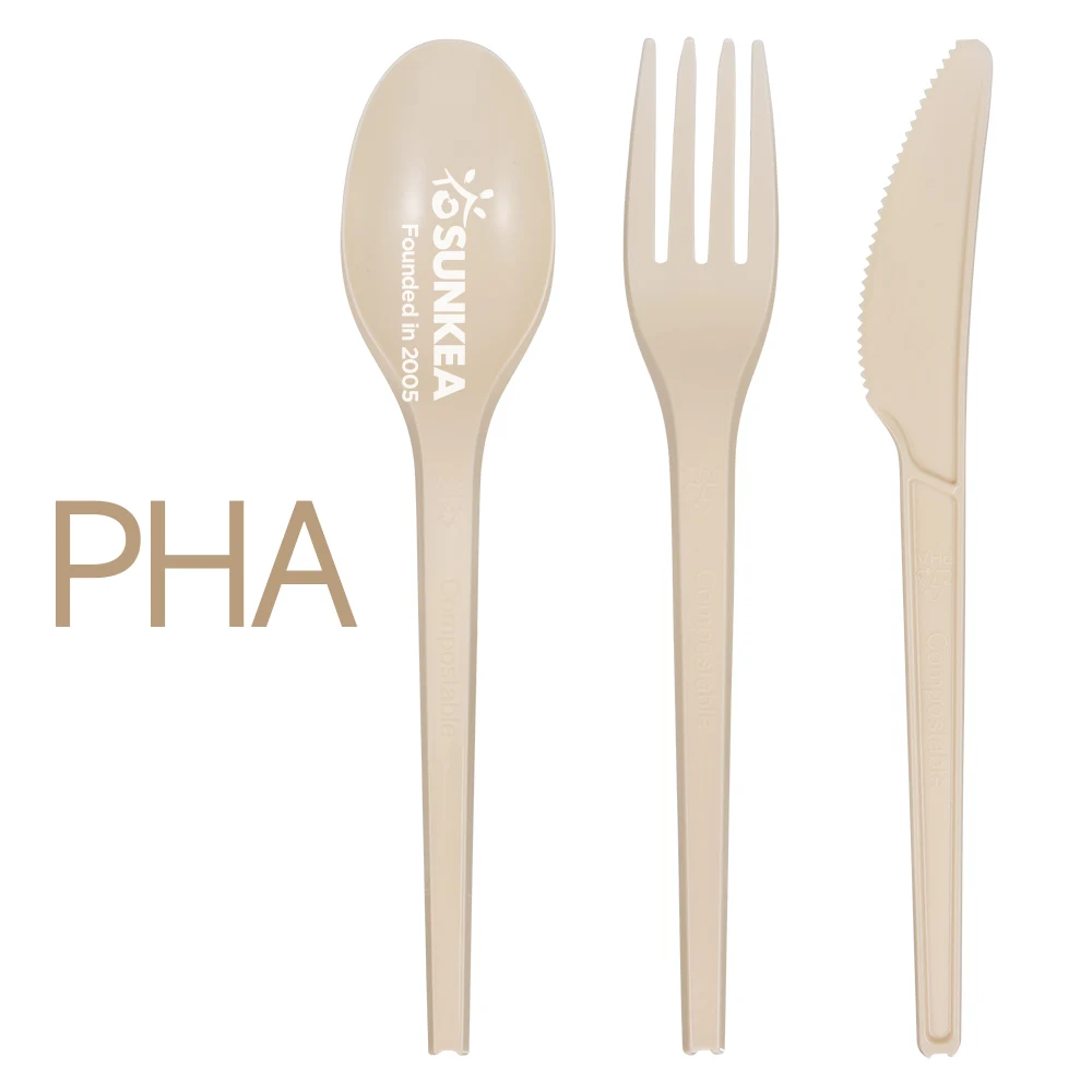 PHA Bio degradable cutlery disposable table ware spoon fork knife